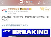 F1官宣：红牛车队CEO兼领队霍纳被提前解雇